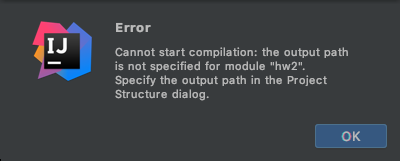 IntelliJ output path not specified